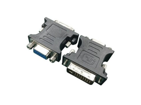 Adapter DVI->VGA (24M/15F) czarny Gembird
