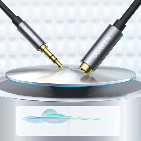 Kabel przedłużacz audio mini jack 3.5mm 5m - srebrny UGREEN