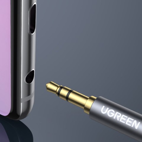 Kabel przedłużacz audio mini jack 3.5mm 5m - srebrny UGREEN