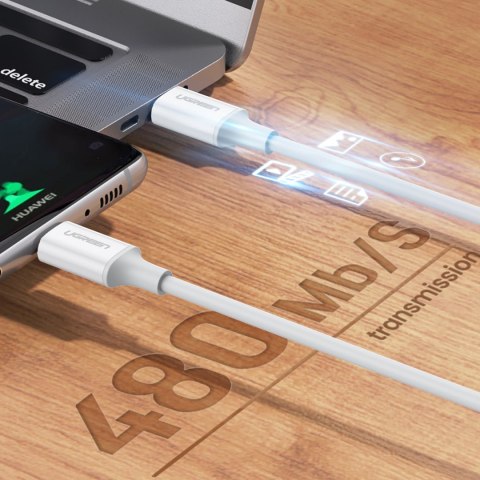 Kabel przewód USB-C - USB-C PD QC AFC 2m - biały UGREEN