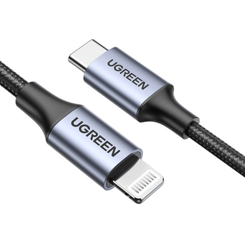 Kabel przewód do iPhone Lightning - USB-C 2.0 MFi 1m - szary UGREEN