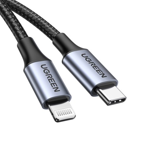 Kabel przewód do iPhone Lightning - USB-C 2.0 MFi 1m - szary UGREEN
