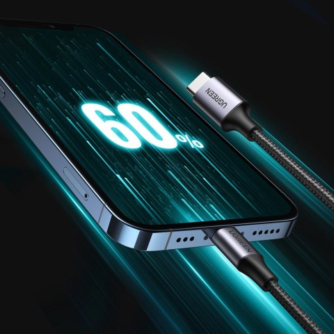 Kabel przewód do iPhone Lightning - USB-C 2.0 MFi 1m - szary UGREEN