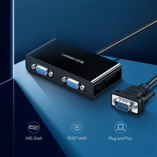 Rozdzielacz ekranów monitorów adapter Video VGA - 2x VGA czarny UGREEN
