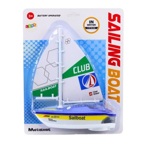 Żaglówka Łódź Wodna Na Baterie Napęd Turbinowy Niebieska LEAN Toys