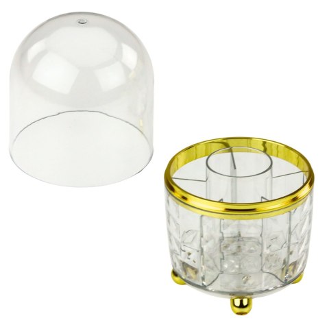 Organizer Na Pędzle i Kosmetyki Obrotowy 360° Z Osłoną Przeźroczysty LEAN