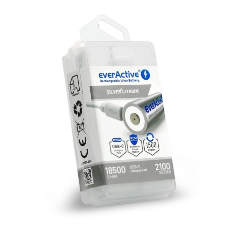 Akumulator 18500 3,7V Li-ion 2100 mAh USB-C EverActive