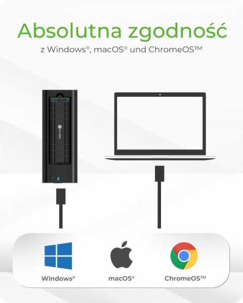 Stacja dokująca IB-180MC-C31 M.2 NVMe&SATA Docking, USB 3.2 (Gen2) Type-C, Aluminium IcyBox