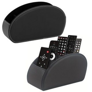 Pojemnik Organizer Na Piloty 5 Przegród Ekoskóra Czarny LEAN