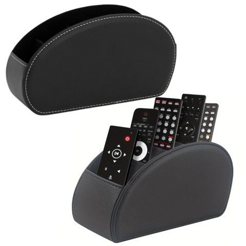 Pojemnik Organizer Na Piloty 5 Przegród Ekoskóra Czarny LEAN