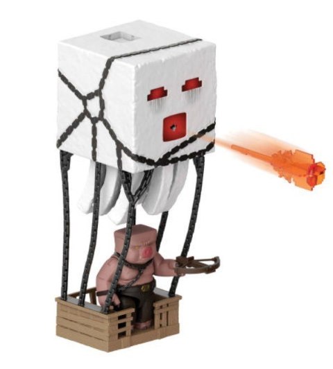 Zestaw z figurką Minecraft Atakujący Ghast z pociskiem Mattel