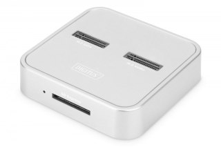 Stacja dokująca do dysków SSD M.2 NVMe + M.2 SATA z czytnikiem kart SD-Express, USB-C, Srebrna Digitus