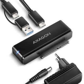 ADSA-FPX Adapter USB-C 10Gbps SATA 6G 2.5/3.5 cala SSD/HDD FASTPORT X, w tym zasilacz, 60cm USB-C/USB-A kabel AXAGON