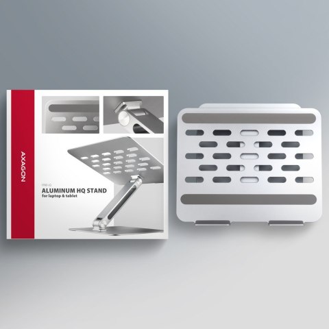 STND-LQ Podstawa do laptopów aluminiowa 10-17,3" cali, regulowane kąty nachylenia, Szara AXAGON