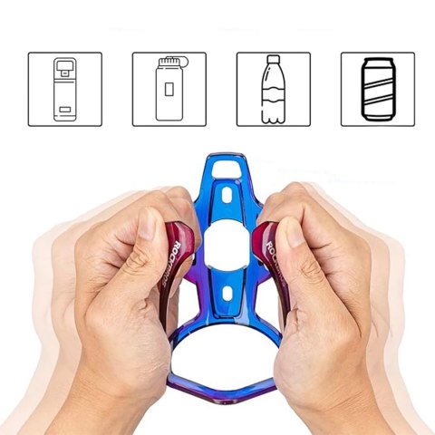 Uchwyt rowerowy na bidon butelkę - niebiesko-fioletowy ROCKBROS