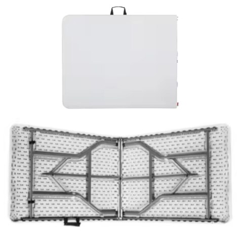 Stół Składany Z Blokadą Cateringowy Bankietowy Stolik Biały 180 x 74 cm LEAN