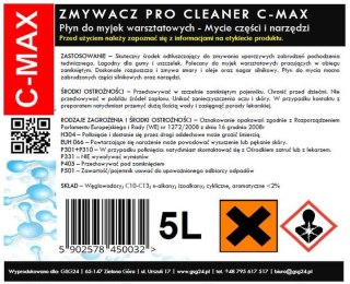 Płyn zmywacz do części i narzędzi do myjki warsztatowej PRO CLEANER C-MAX 5L GSG24