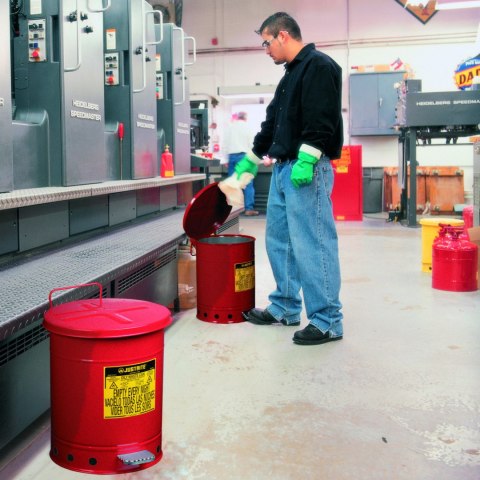 Kosz na odpady łatwopalne i zaolejone czyściwo - atesty FM / UL poj. 34L JUSTRITE