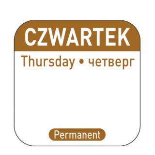 Naklejki food safety na pojemniki wielokrotnego użytku Czwartek PL RU EN 1000 szt. Hendi 850107 Hendi