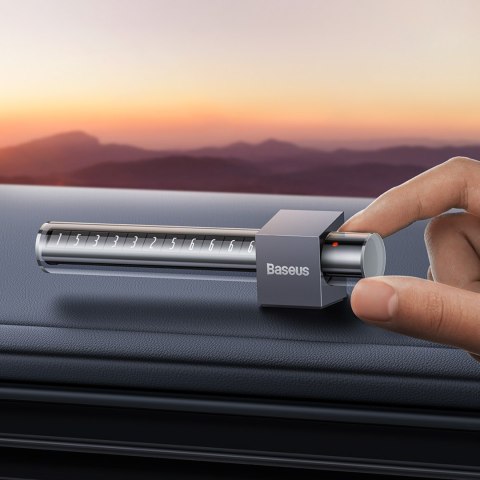 Tabliczka parkingowa na numer telefonu na deskę rozdzielczą szara BASEUS