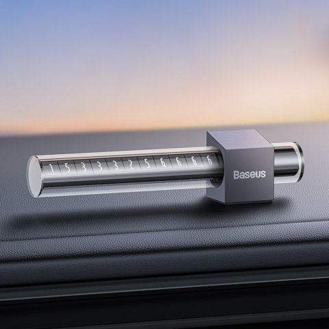 Tabliczka parkingowa na numer telefonu na deskę rozdzielczą szara BASEUS