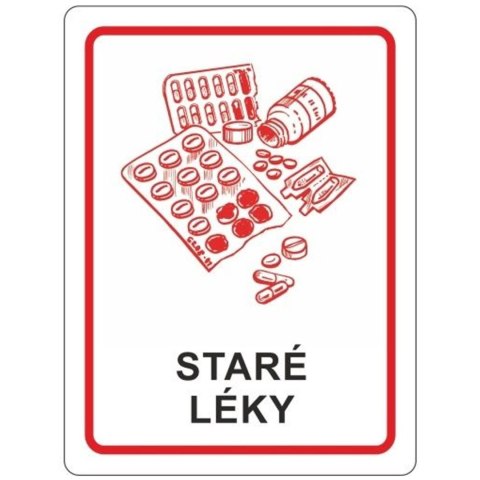 Naklejka na pojemnik na stare LEKI 16x12cm GSG24