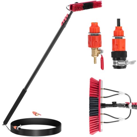 Szczotka myjka wodna teleskopowa z wężem do mycia okien paneli słonecznych dł. 7.2m Ulsonix