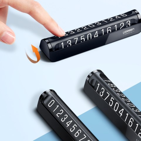 Tabliczka parkingowa do samochodu na numer telefonu kierowcy - czarna UGREEN