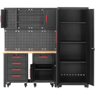 Zestaw mebli warsztatowych szafa 2 szafki na kółkach ściana perforowana MSW