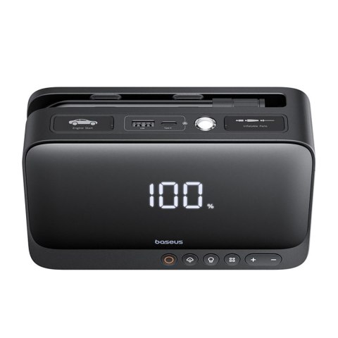 4w1 Jump starter 600A z latarką powerbankiem 6000mAh kompresorem Super Energy - czarny BASEUS