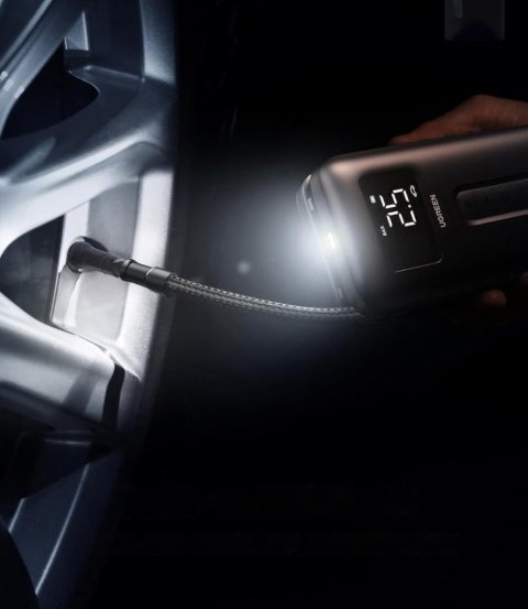 Kompresor powietrza 150PSI 10bar z akumulatorem i latarką LED czarny UGREEN