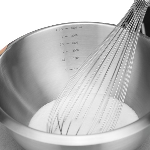 Miska kuchenna stalowa z silikonową podstawą i miarką 6 l śr. 330 x 155 mm Bar Up