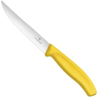 Nóż do steków pizzy ząbkowany z ostrym czubkiem dł. 120/232 mm - żółty Victorinox