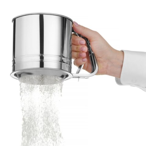 Przesiewacz kubek do przesiewania mąki stalowy 550 g Hendi