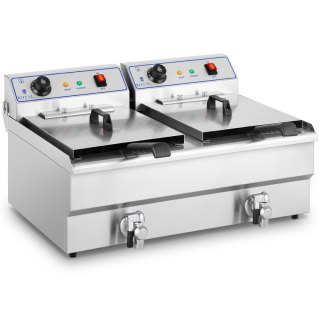 Frytownica podwójna dwukomorowa z kranami 400V - 2x10L Royal Catering