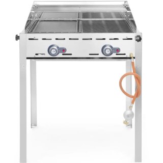 Grill gazowy "Green Fire" 2 palniki 11,6kW z osłoną i półką - Hendi 149508 Hendi