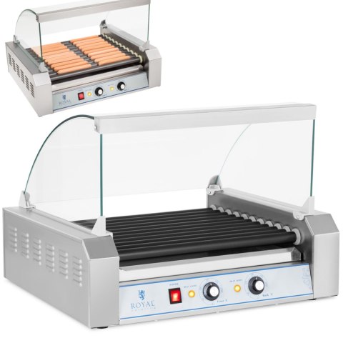 Grill rolkowy z szybą Roller grill z rolkami z teflonu 11T Royal Catering