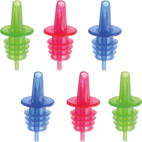 Nalewak dozownik kurek do butelek do alkoholu 3 kolory ZESTAW 6szt. Bar Up