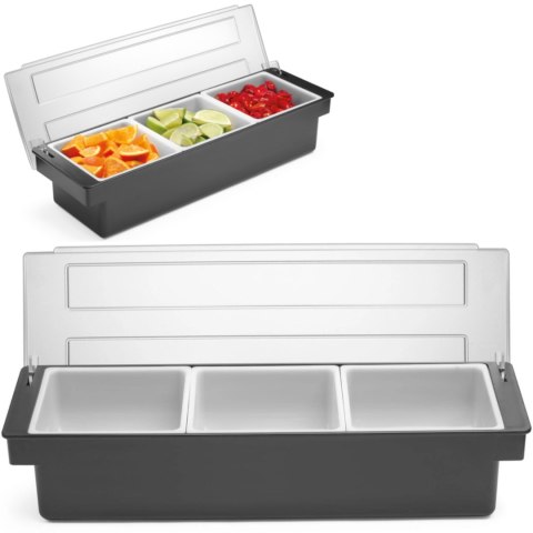 Pojemnik barmański organizer na dodatki do drinków koktajli - 3 wkłady Bar Up