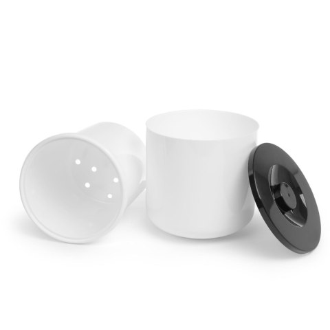 Pojemnik do lodu na lód biały z czarną pokrywką 10L Bar Up