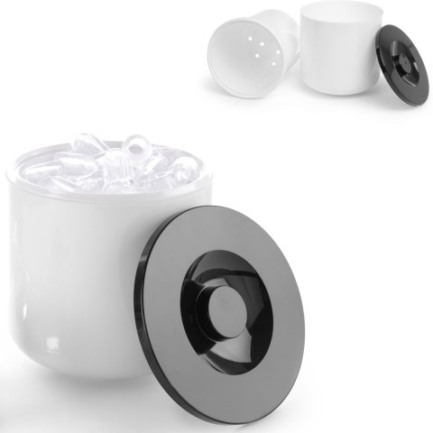 Pojemnik do lodu na lód biały z czarną pokrywką 5L Bar Up