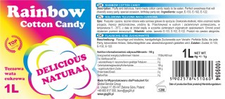 Kolorowa tęczowa wata cukrowa Rainbow Cotton Candy 1L Bartpol