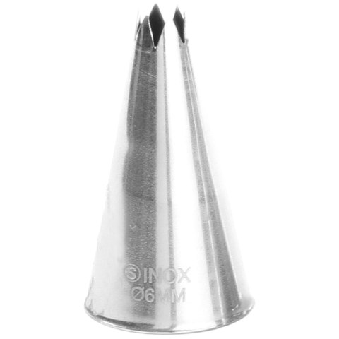 Końcówka tylka gwiazdka do rękawów worków cukierniczych stalowa śr. 6mm - HENDI 551370 Hendi