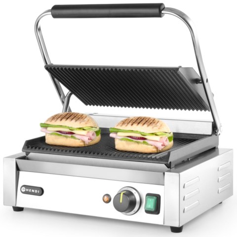 Kontakt grill kontaktowy PANINI ryflowany 2200W - Hendi 263655 Hendi