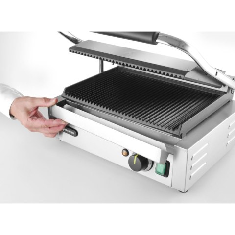Kontakt grill kontaktowy PANINI ryflowany 2200W - Hendi 263655 Hendi