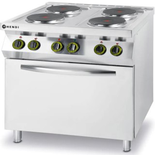 Kuchnia elektryczna 4 płyty z piekarnikiem konwekcyjnym GN1/1 Kitchen Line - Hendi 225936 Hendi