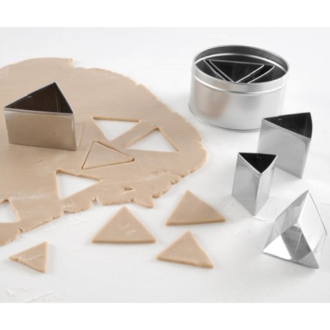 Forma wycinarka cukiernicza do ciasta szablon TRÓJKĄTY - ZESTAW 6szt. - HENDI 673775 Hendi