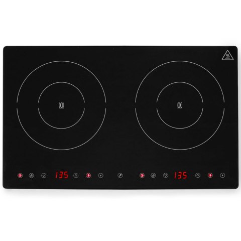 Kuchenka indukcyjna nastawna z panelem dotykowym 2 pola grzewcze Black Line śr. 22 cm 3500 W - Hendi 239414 Hendi