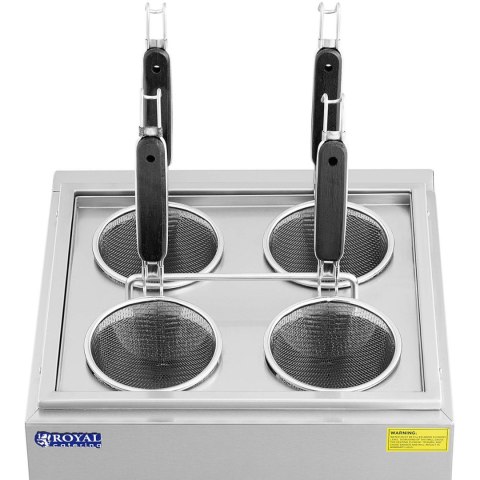 Makaroniarka warnik do gotowania makaronu z kranikami 4 kosze 2 x 6,5 l 3000 W Royal Catering