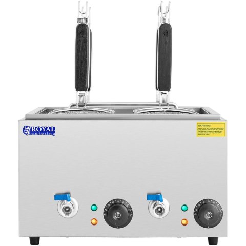 Makaroniarka warnik do gotowania makaronu z kranikami 4 kosze 2 x 6,5 l 3000 W Royal Catering